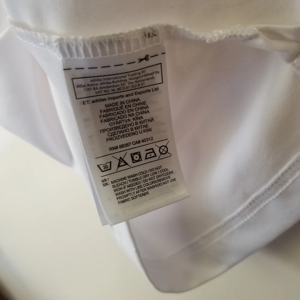 EUC Adidas Golf Polo Shirt - Men's Large - White with Grey Stripes - EUC!